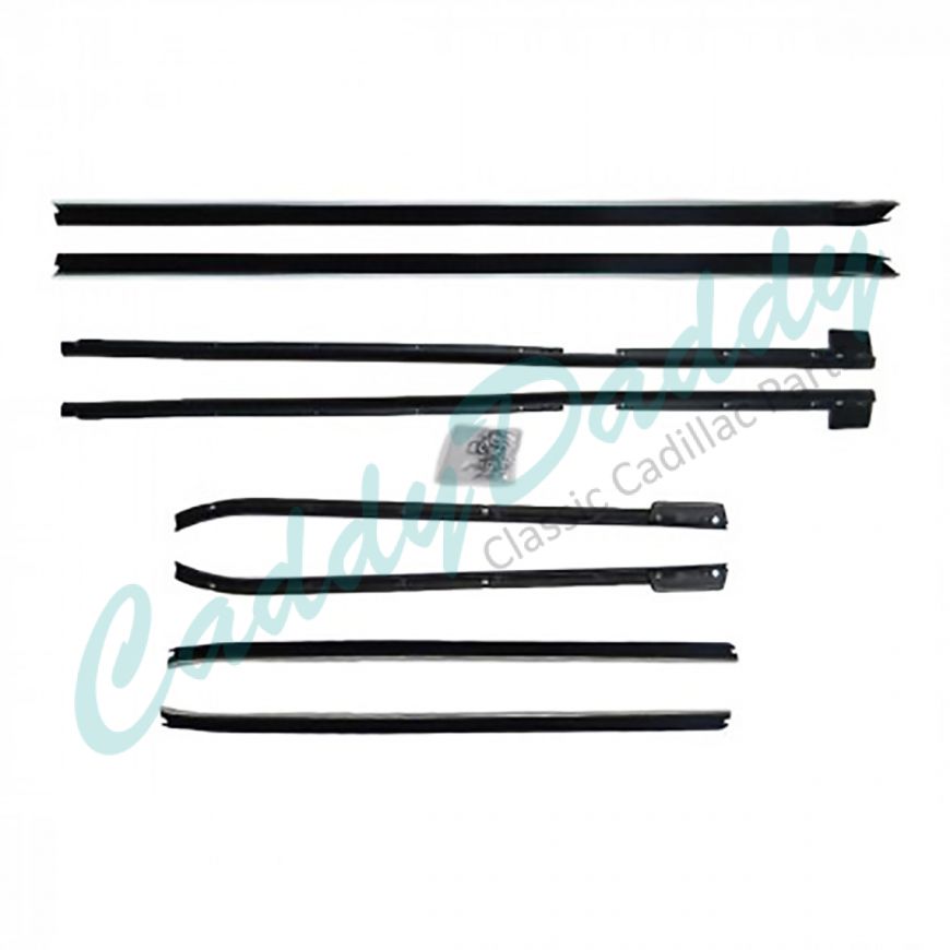 1967 1968 Cadillac Deville Convertible Window Sweep Set (8 Pieces) REPRODUCTION Free Shipping In The USA