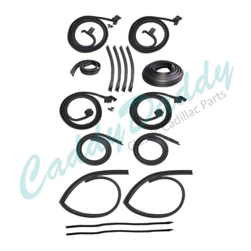 1966 Cadillac Fleetwood Brougham Sedan Advanced Rubber Weatherstrip Kit (16 Pieces) REPRODUCTION Free Shipping In The USA 