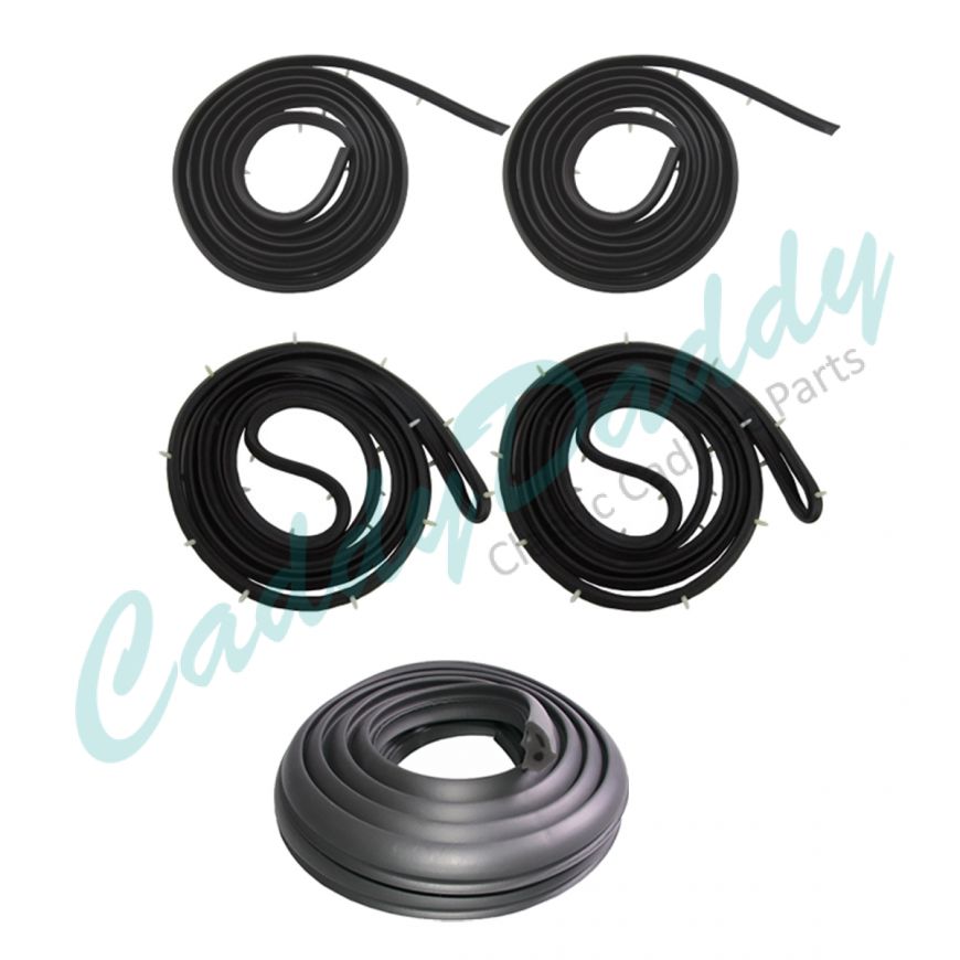 1967 1968 Cadillac Series 75 Limousine Basic Rubber Weatherstrip Kit (5 Pieces) REPRODUCTION Free Shipping In The USA 