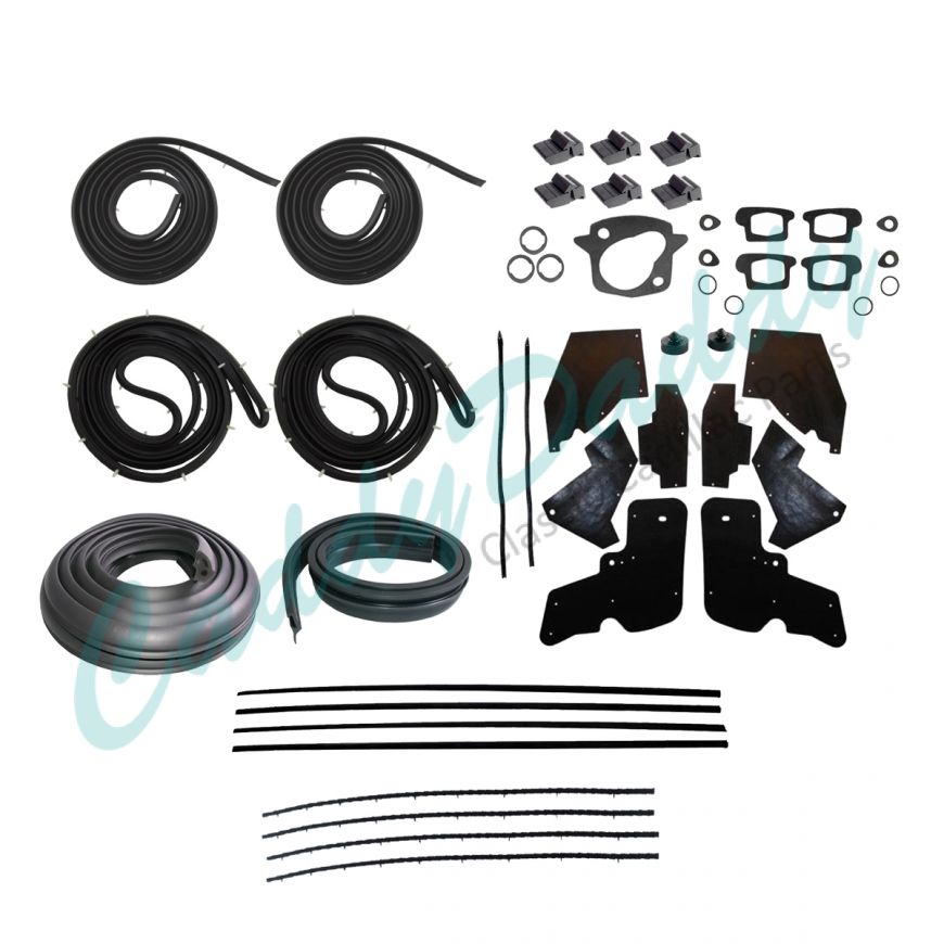1967 1968 Cadillac Series 75 Limousine Deluxe Rubber Weatherstrip Kit (48 Pieces) REPRODUCTION Free Shipping In The USA