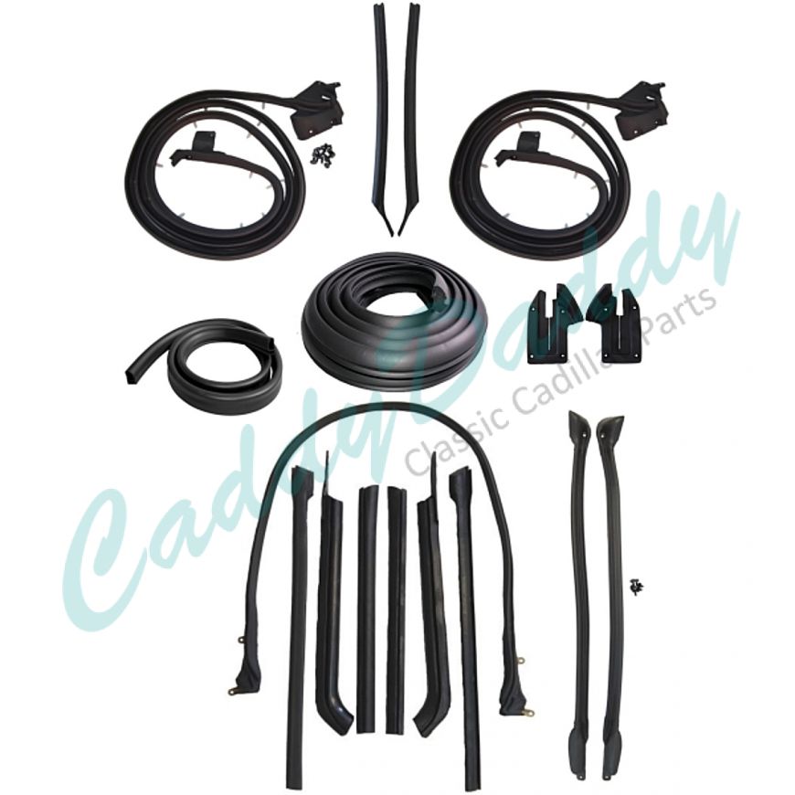 1968 Cadillac Deville 2-Door Convertible Advanced Rubber Weatherstrip Kit (17 Pieces) REPRODUCTION Free Shipping In The USA