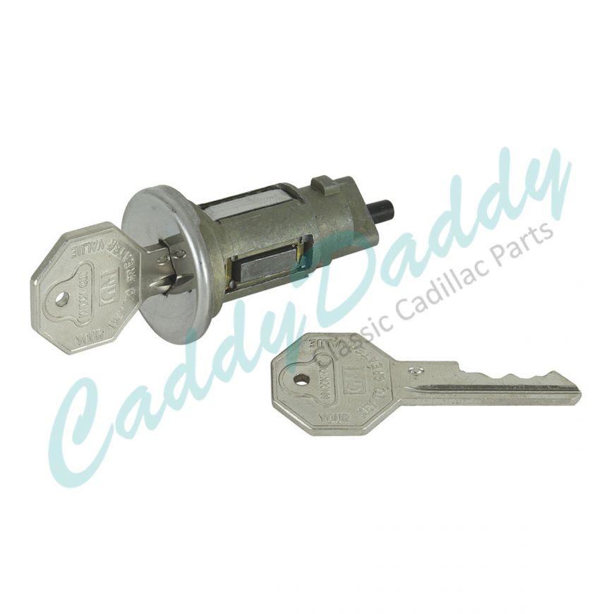 1968 Cadillac Ignition Lock Cylinder And Two Octagon Keys Set (3 Pieces) REPRODUCTION Free Shipping In The USA