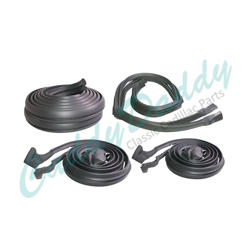 1969 1970 Cadillac Calais and Deville 4-Door Hardtop Basic Rubber Weatherstrip Kit (7 Pieces) REPRODUCTION Free Shipping In The USA