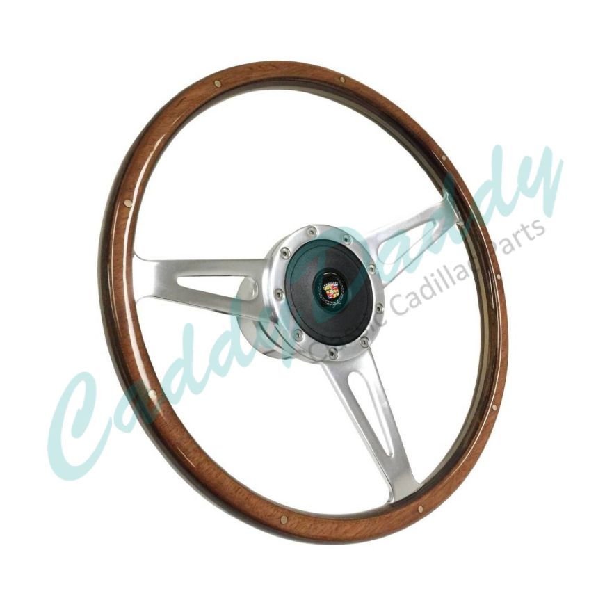 1980 1981 1982 1983 1984 1985 1986 1987 1988 1989 Cadillac Walnut Wood Grain S9 Riveted Steering Wheel Conversion Kit WITH Tilt / Telescopic REPRODUCTION Free Shipping In The USA