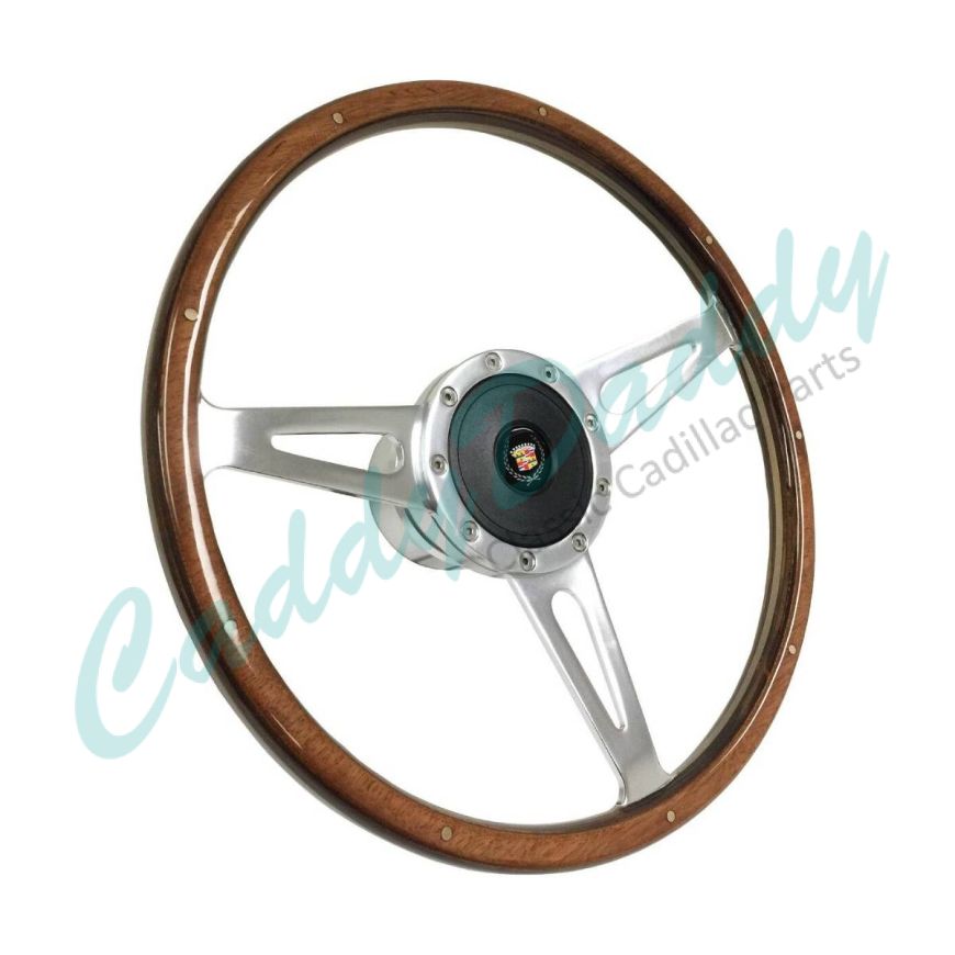 1980 1981 1982 1983 1984 1985 1986 1987 1988 1989 Cadillac Walnut Wood Grain S9 Riveted Steering Wheel Conversion Kit WITHOUT Tilt / Telescopic REPRODUCTION Free Shipping In The USA
