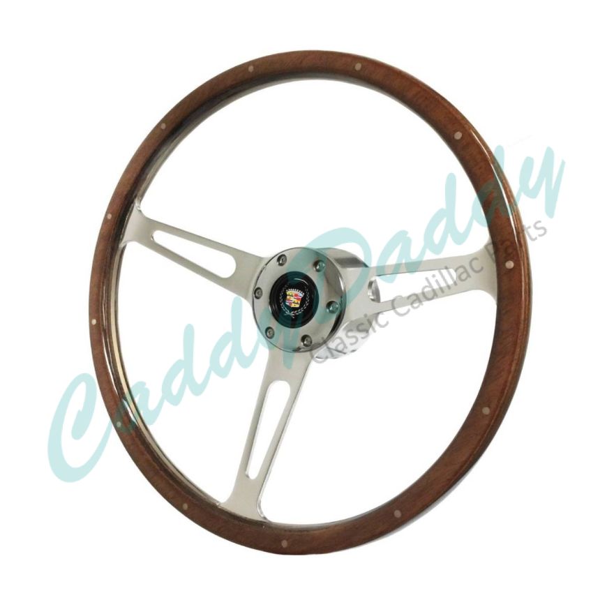 1969 1970 1971 1972 1973 1974 1975 1976 1977 1978 1979 Cadillac Walnut Wood Grain S6 Riveted Steering Wheel Conversion Kit WITH Tilt / Telescopic REPRODUCTION Free Shipping In The USA