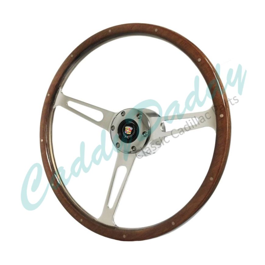 1969 1970 1971 1972 1973 1974 1975 1976 1977 1978 1979 Cadillac Walnut Wood Grain S6 Riveted Steering Wheel Conversion Kit WITHOUT Tilt / Telescopic REPRODUCTION Free Shipping In The USA