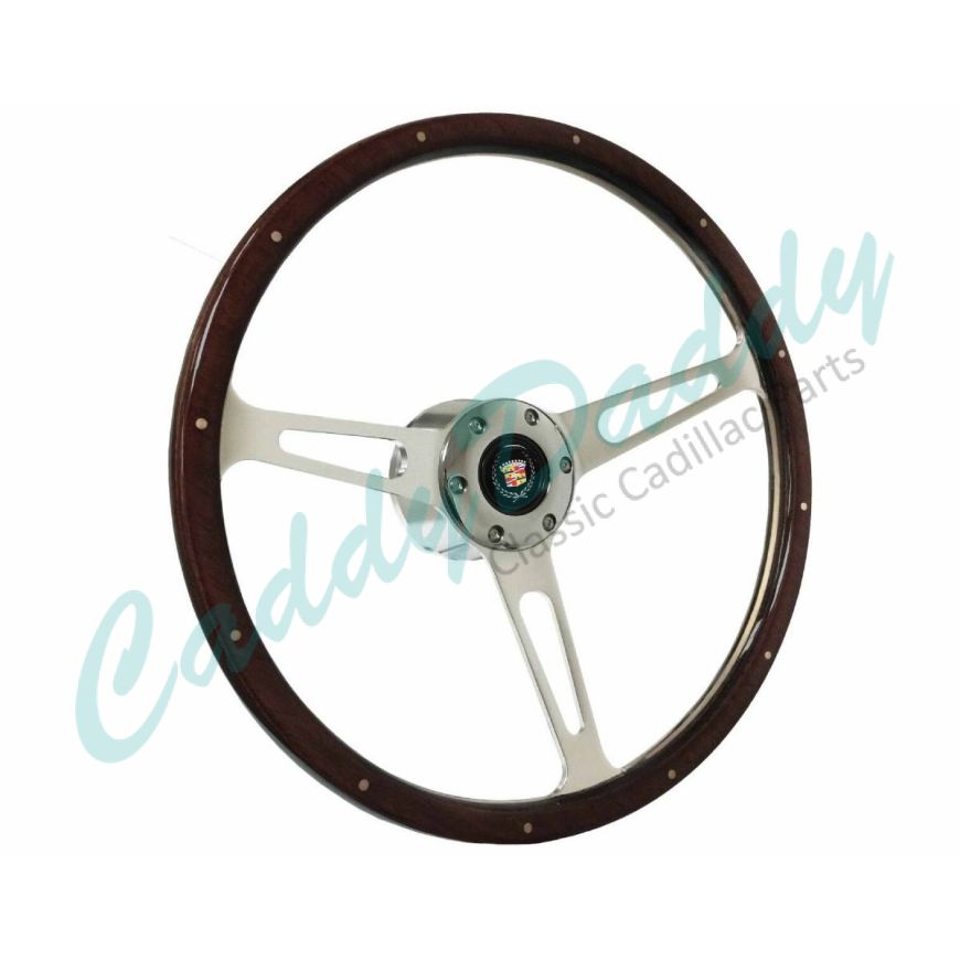 1969 1970 1971 1972 1973 1974 1975 1976 1977 1978 1979 Cadillac Espresso Wood Grain S6 Riveted Steering Wheel Conversion Kit WITHOUT Tilt / Telescopic REPRODUCTION Free Shipping In The USA