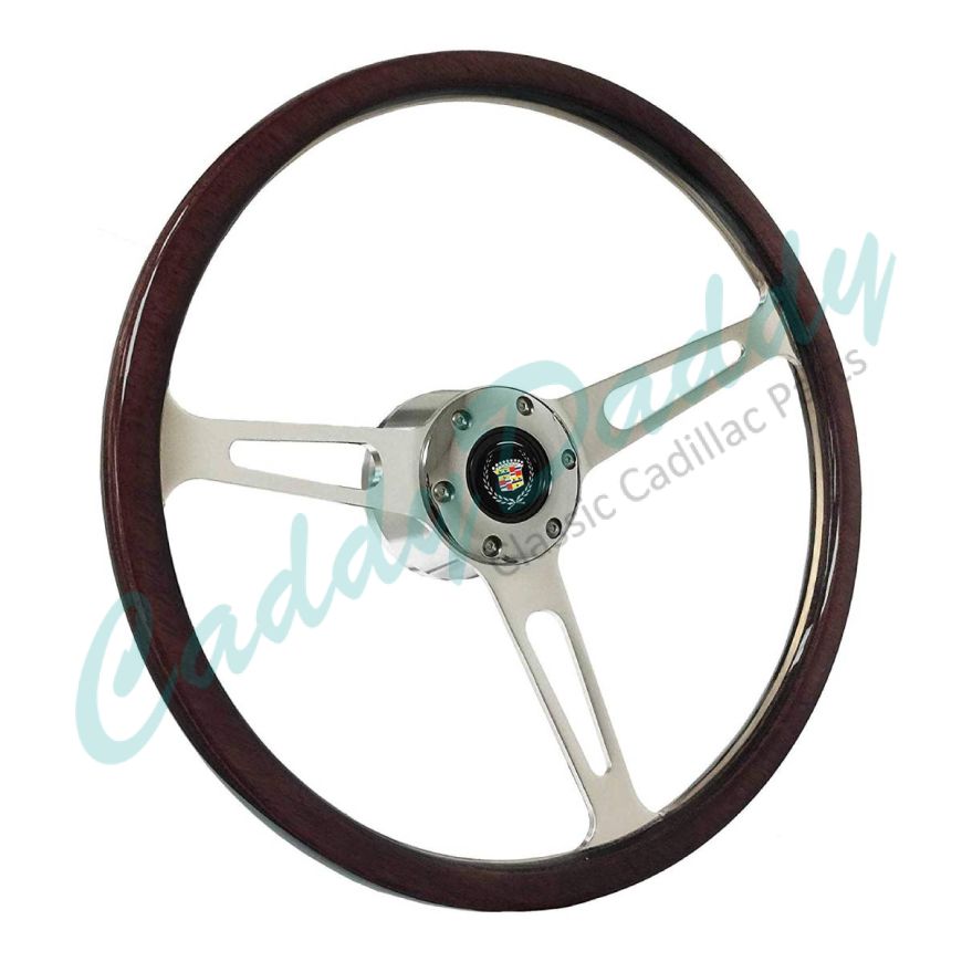 1980 1981 1982 1983 1984 1985 1986 1987 1988 1989 Cadillac Espresso Wood Grain S6 Smooth Steering Wheel Conversion Kit WITH Tilt / Telescopic REPRODUCTION Free Shipping In The USA