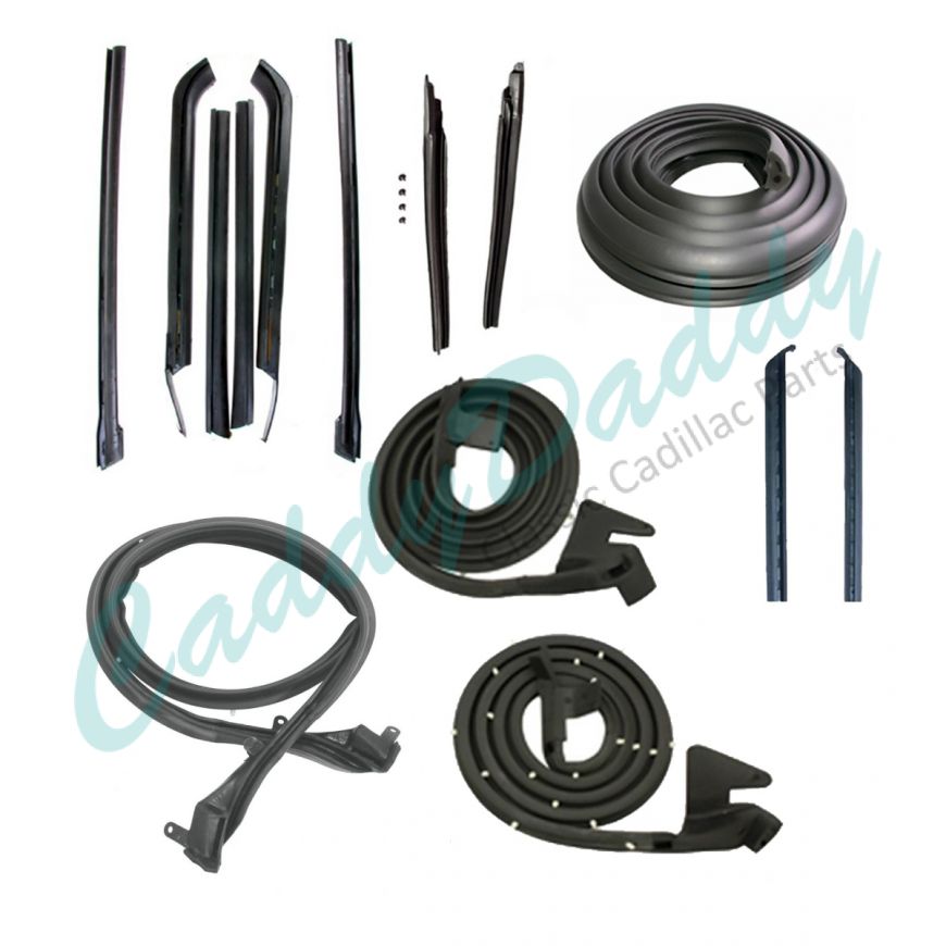 1969 Cadillac Deville Convertible Basic Rubber Weatherstrip Kit (14 Pieces) REPRODUCTION Free Shipping In The USA 