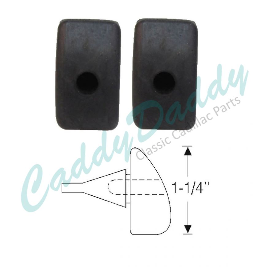 1941 1942 1946 1947 1948 1949 Cadillac (See Details) Fender to Hood Rubber Bumpers 1 Pair REPRODUCTION