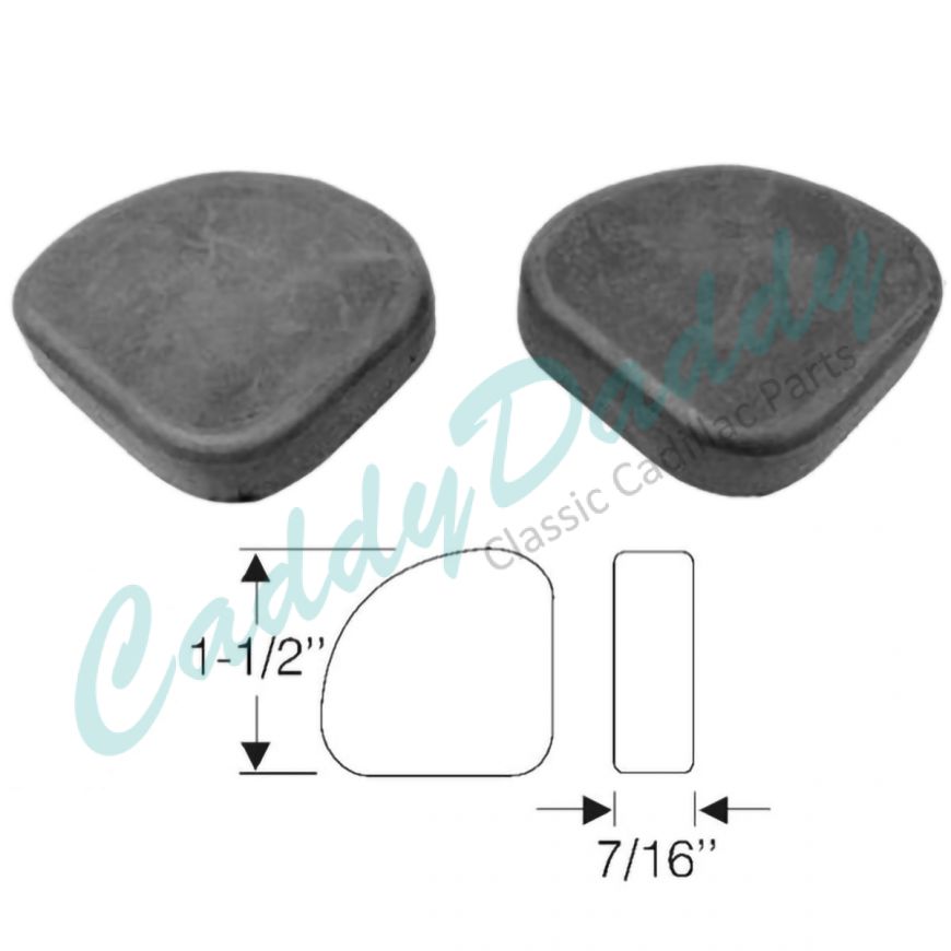 1937 1938 Cadillac (See Details) Rumbleseat Lid Corner Rubber Pads 1 Pair REPRODUCTION Free Shipping In The USA