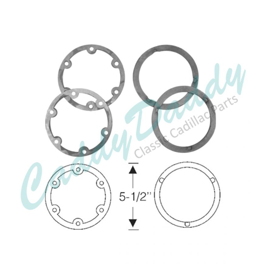 1941 Cadillac (EXCEPT Commercial Chassis) Fog Light Rubber Gasket Set (4 Pieces) REPRODUCTION Free Shipping In The USA