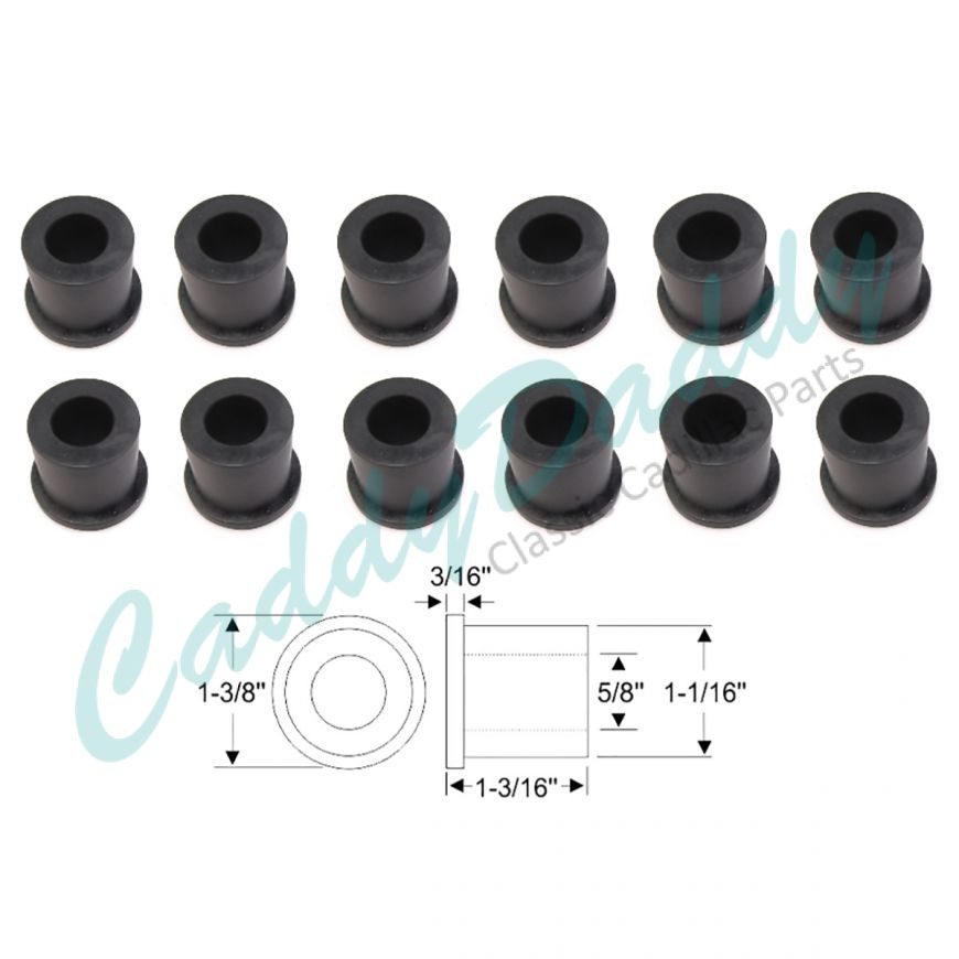 1939 1940 1941 1942 1946 1947 1948 1949 Cadillac (See Details) Rear Leaf Spring Shackle Bushings Set (12 Pieces) REPRODUCTION Free Shipping In The USA