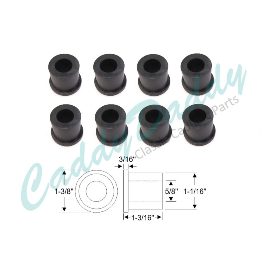 1939 1940 1941 1942 1946 1947 1948 1949 1950 1951 1952 1953 Cadillac (See Details) Rear Leaf Spring Shackle Bushings Set (8 Pieces) REPRODUCTION Free Shipping In The USA