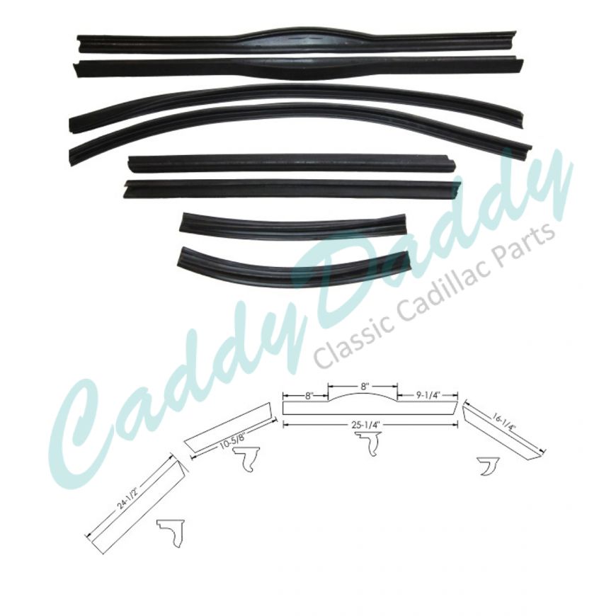 1942 1946 1947 Cadillac Series 62 2-Door Convertible Roof Rail Rubber Kit (8 Pieces) REPRODUCTION Free Shipping In The USA