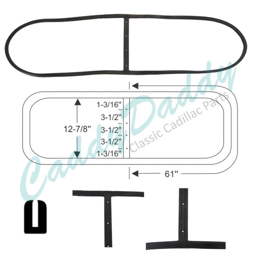 1940 1941 Cadillac Convertible (See Details) Windshield Rubber Weatherstrip REPRODUCTION Free Shipping In The USA