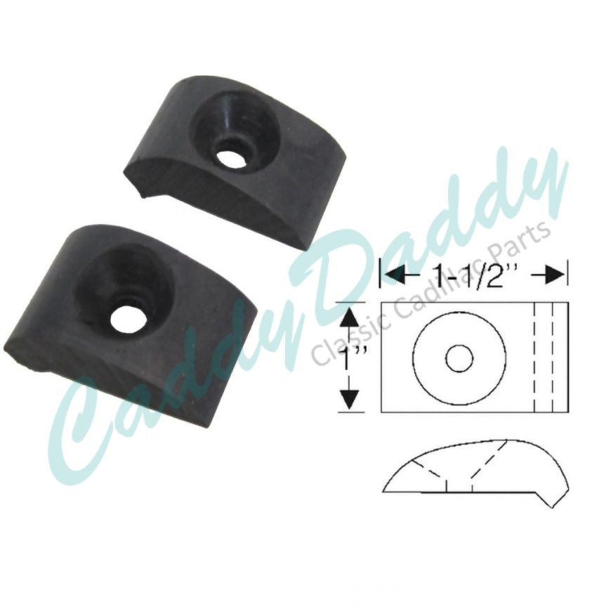 1946 1947 1948 1949 Cadillac (See Details) Fender to Hood Rubber Bumpers 1 Pair REPRODUCTION Free Shipping In The USA