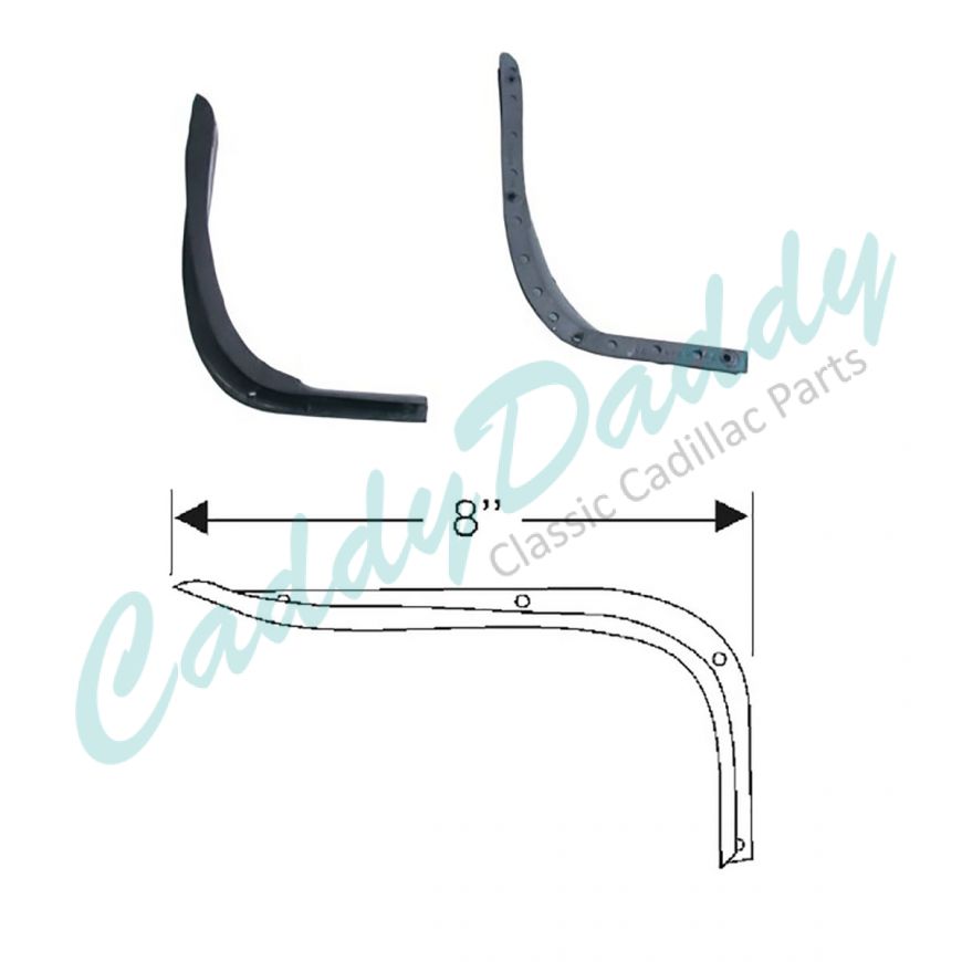 1954 1955 1956 Cadillac Front Door Auxiliary Weatherstrips at Cowl Beltline 1 Pair REPRODUCTION Free Shipping In The USA