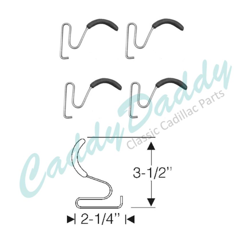 1942  1946 1947 1948 1949 Cadillac (See Details) Front Bumper Anti-Rattle Gravel Deflectors Set (4 Pieces) REPRODUCTION  Free Shipping In The USA