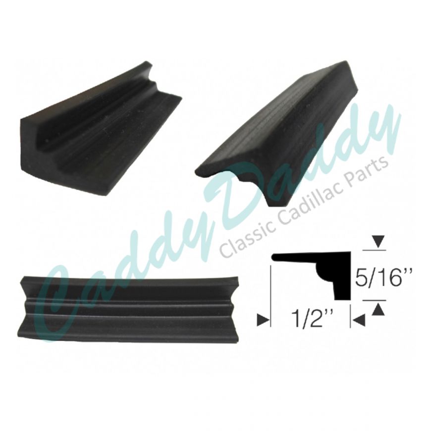 1942 1946 1947 1948 1949 1950 1951 1952 1953 1954 1955 Cadillac Side Window Sash Channel Rubber Weatherstrip REPRODUCTION