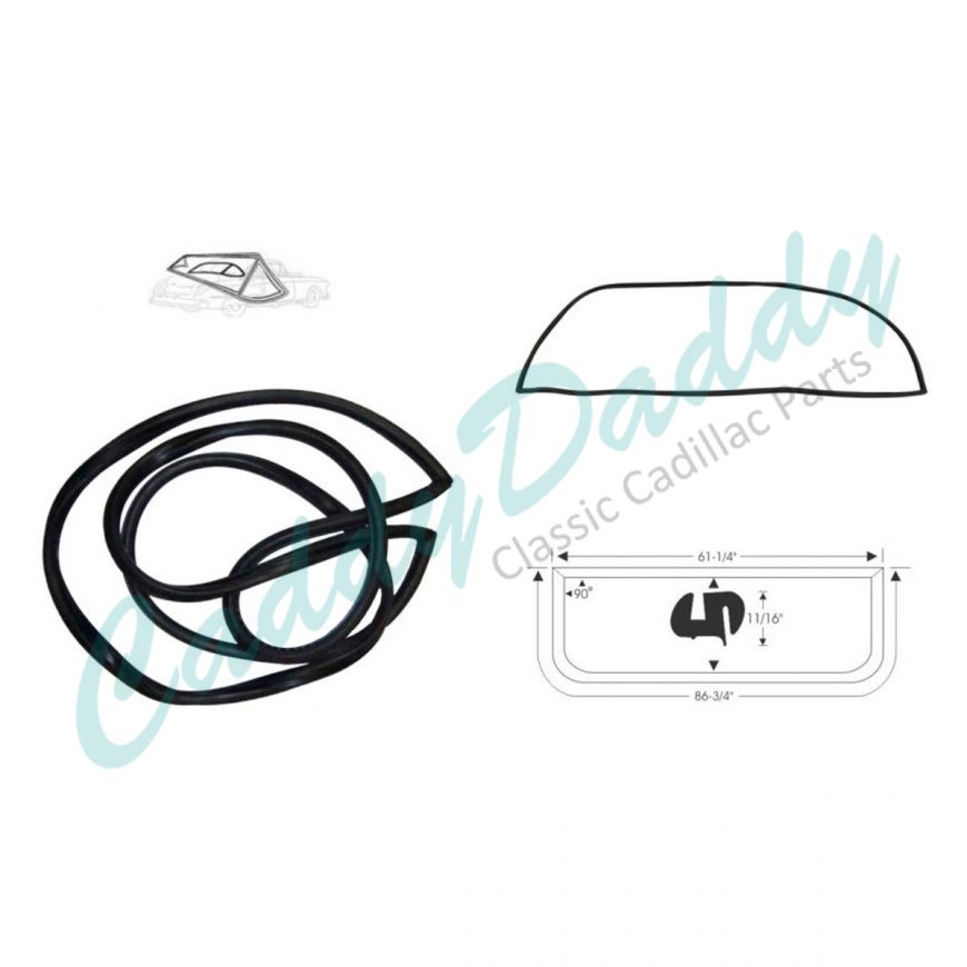 1955 1956 Cadillac (See Details) Rear Window Rubber Weatherstrip REPRODUCTION Free Shipping In The USA