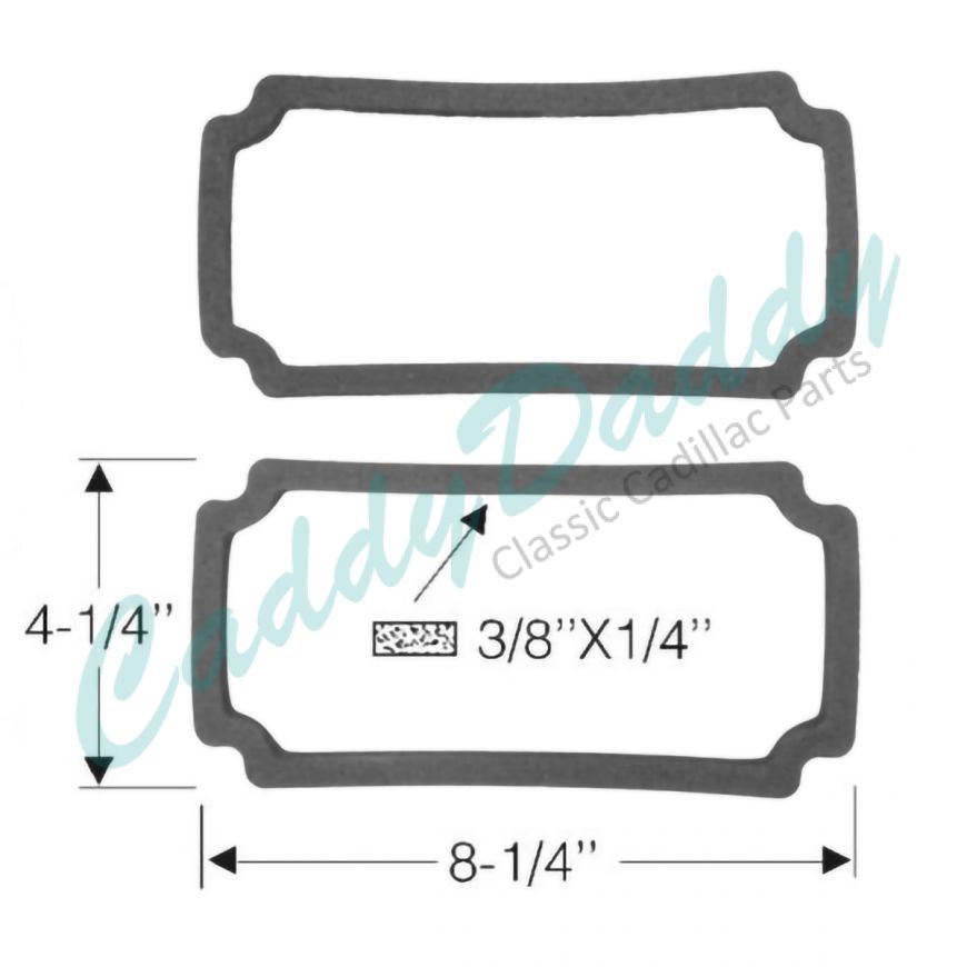 1948 1949 Cadillac (EXCEPT Series 75 Limousine and Commercial Chassis) Fog Light Lens Rubber Gaskets 1 Pair REPRODUCTION Free Shipping In The USA