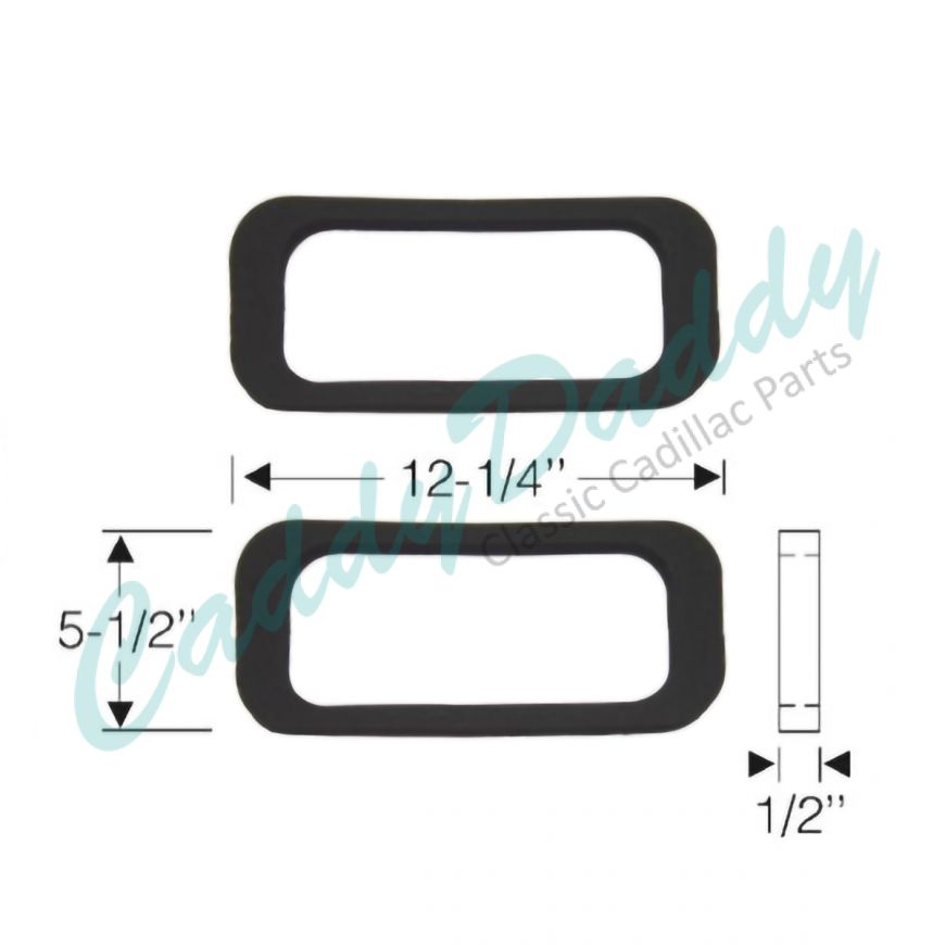 1948 Cadillac (EXCEPT Series 75 Limousine and Commercial Chassis) Fog Light Rubber Gaskets 1 Pair REPRODUCTION Free Shipping In The USA