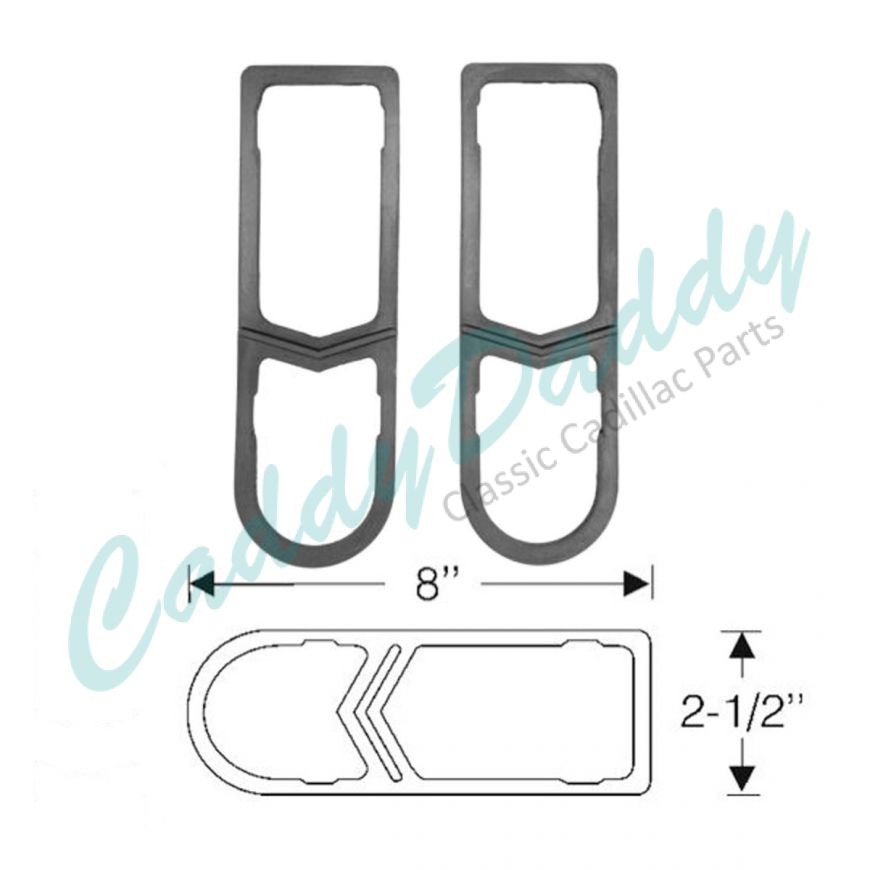 1942 1946 1947 Cadillac (EXCEPT Series 75 Limousine and Commercial Chassis) Tail Light Lens Rubber Gaskets 1 Pair REPRODUCTION Free Shipping In The USA 