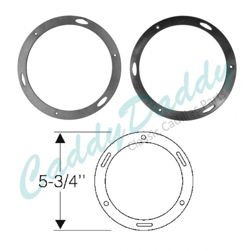 1950 1951 1952 Cadillac Fog Light Body to Ring Bezel Gaskets 1 Pair REPRODUCTION Free Shipping In The USA