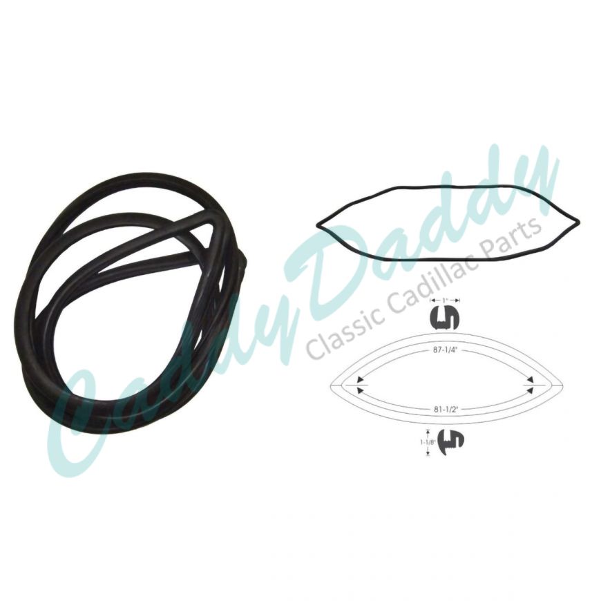 1957 1958 Cadillac 4-Door (EXCEPT Eldorado Brougham) Windshield Rubber Weatherstrip REPRODUCTION Free Shipping In The USA