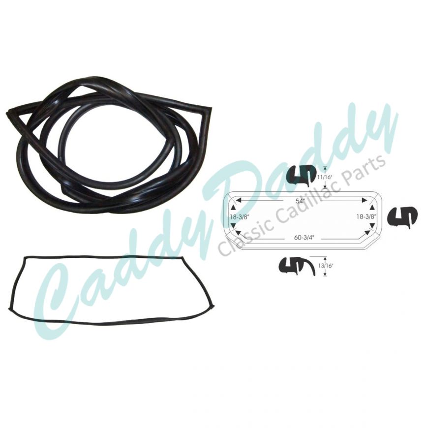 1962 1963 1964 Cadillac 4-Door Hardtop Rear Window Rubber Weatherstrip REPRODUCTION Free Shipping In The USA