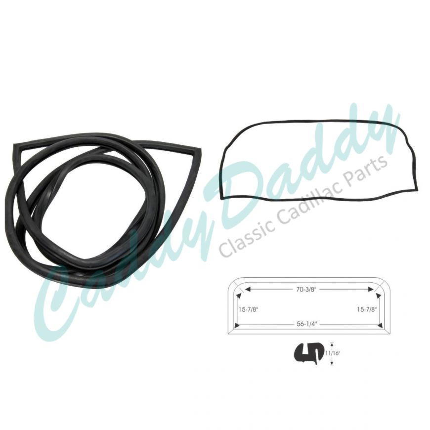 1961 1962 Cadillac Convertible Windshield Rubber Weatherstrip REPRODUCTION Free Shipping In The USA