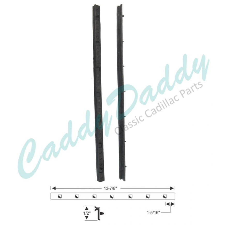 1954 1955 1956 Cadillac 4-Door Sedan Vent Window Division Bar Weatherstrips 1 Pair REPRODUCTION Free Shipping In The USA