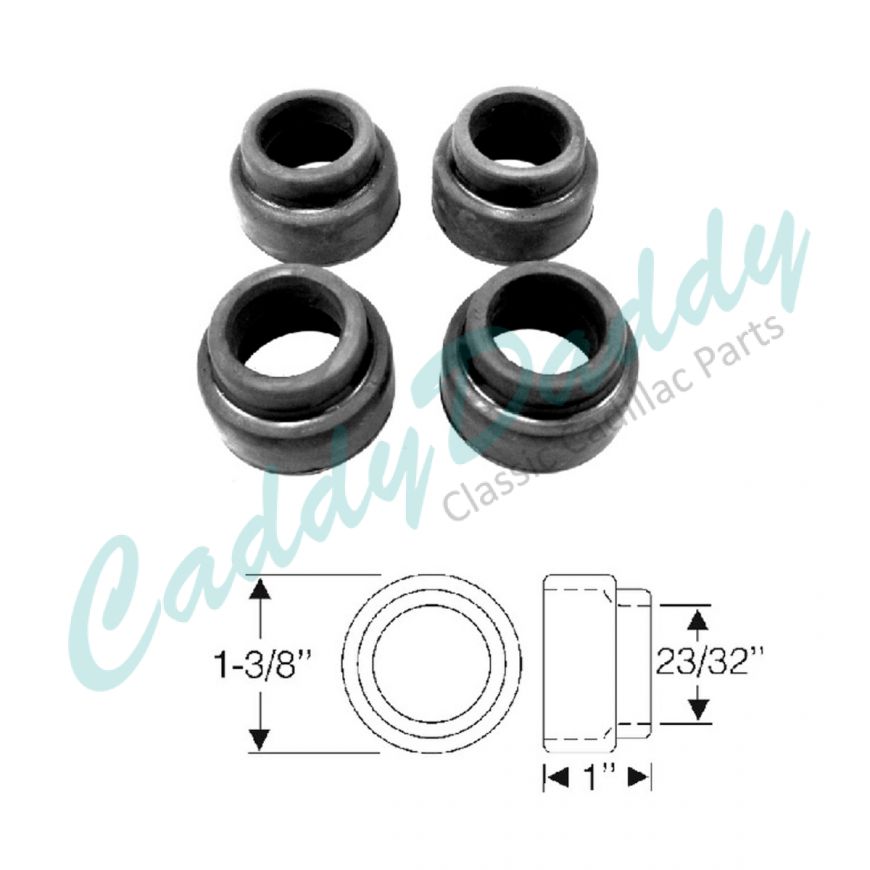 1950 1951 1952 1953 1954 1955 1956 Cadillac Front Upper Control Arm Shaft Inner OR Outer Dust Seal Set (4 Pieces) REPRODUCTION Free Shipping In The USA