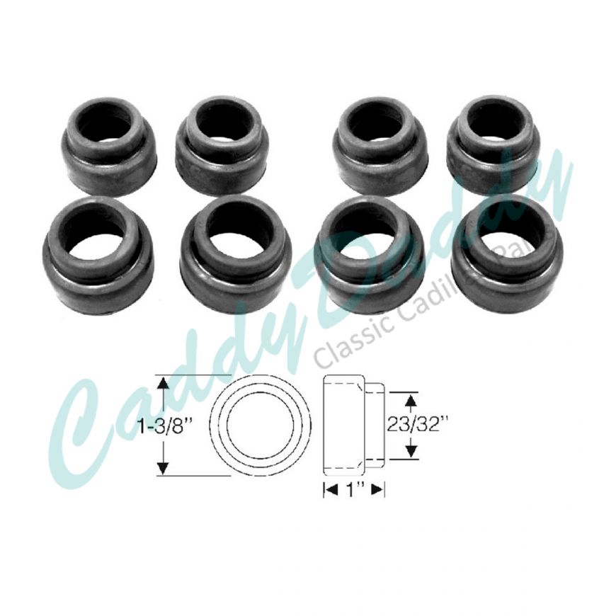 1950 1951 1952 1953 1954 1955 1956 Cadillac Front Upper Control Arm Shaft Complete Dust Seal Set (8 Pieces) REPRODUCTION Free Shipping In The USA