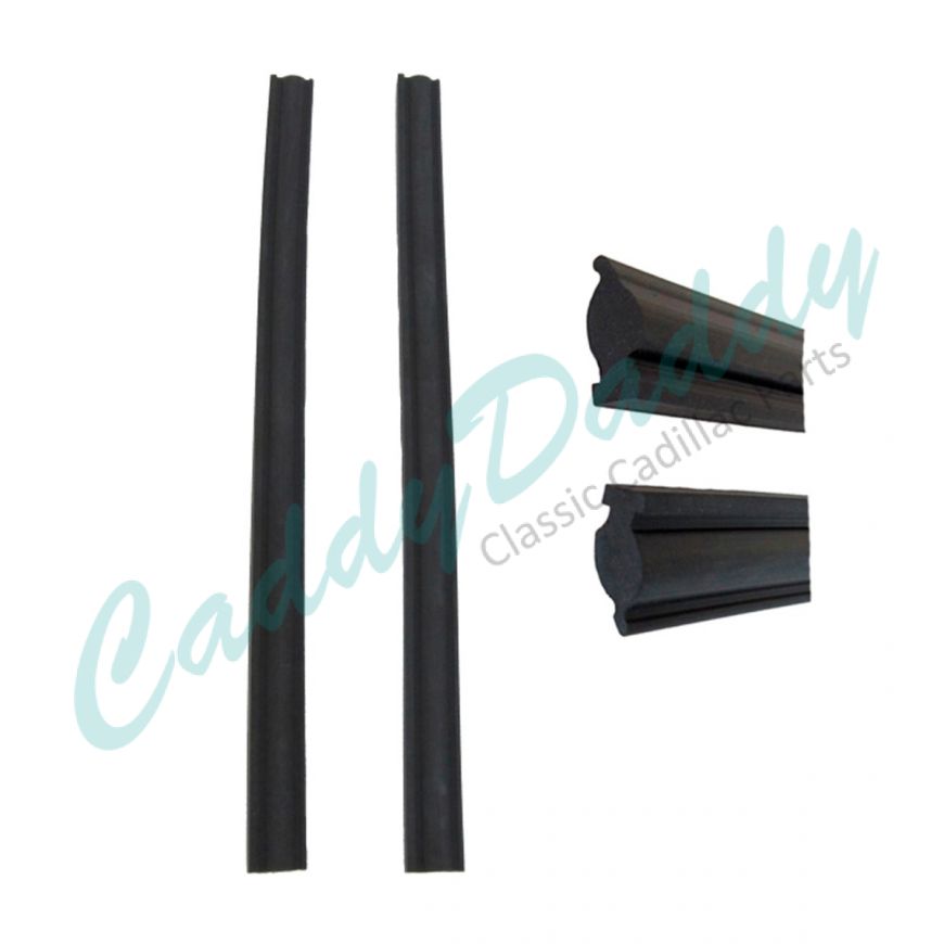 1957 Cadillac 4-Door Sedan (See Details) Rear Side Window Vertical Leading Edge Rubber Weatherstrips 1 Pair REPRODUCTION Free Shipping In The USA