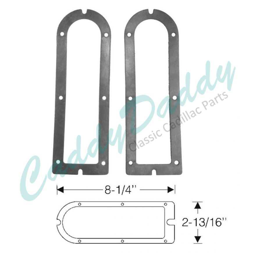 1942 1946 1947 Cadillac (EXCEPT Series 75 Limousine and Commercial Chassis) Tail Light Rubber Housing Gaskets 1 Pair REPRODUCTION Free Shipping In The USA