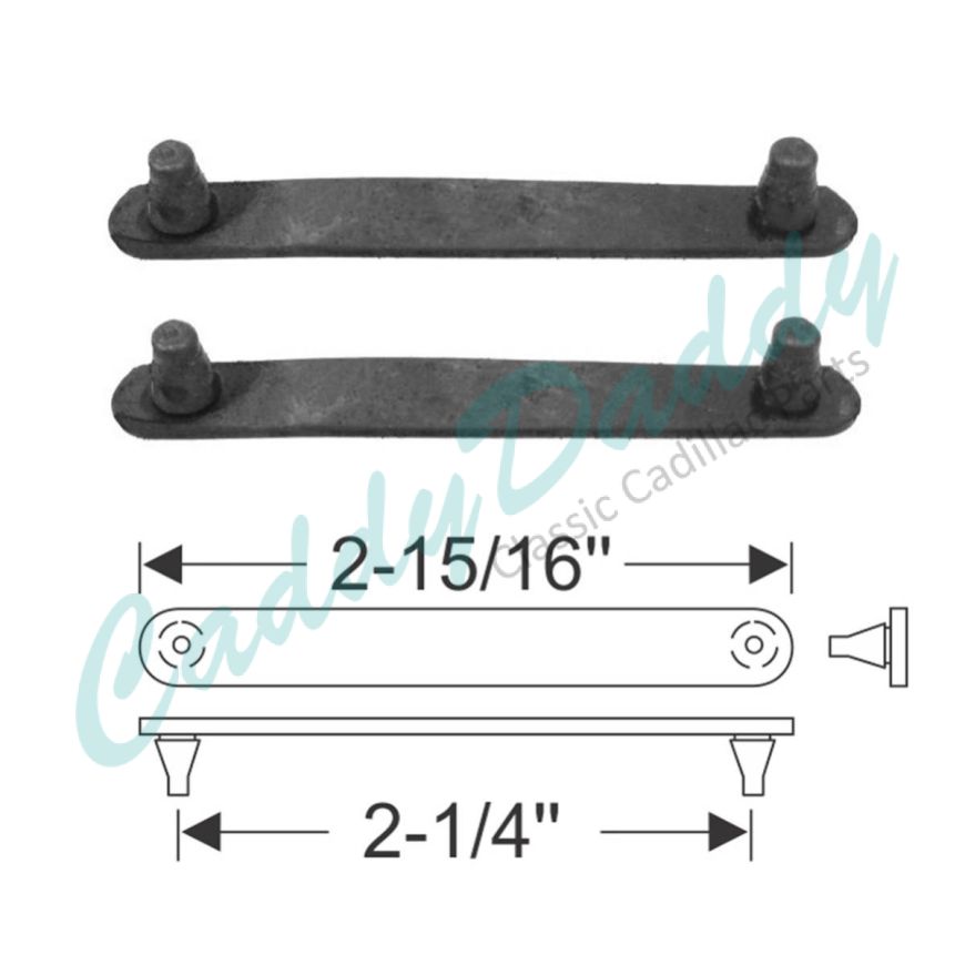 1965 Series 75 Limousine Cadillac Door Bottom Drain Rubber Seals 1 Pair REPRODUCTION