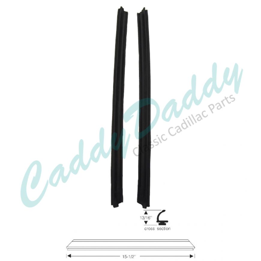 1959 1960 Cadillac 4-Door 6-Window Sedan (See Details) Side Window Leading Edge Rubber Weatherstrips 1 Pair REPRODUCTION Free Shipping In The USA