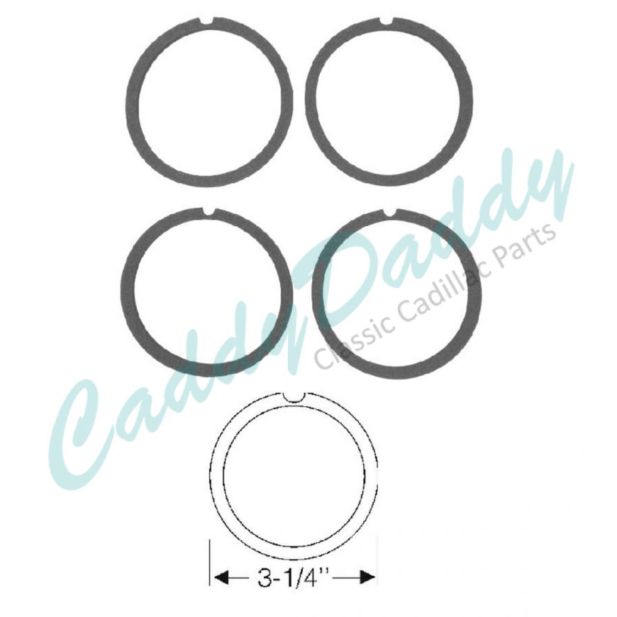 1955 1956 Cadillac (See Details) Tail Light Lens Gasket Set (4 Pieces) REPRODUCTION Free Shipping In The USA
