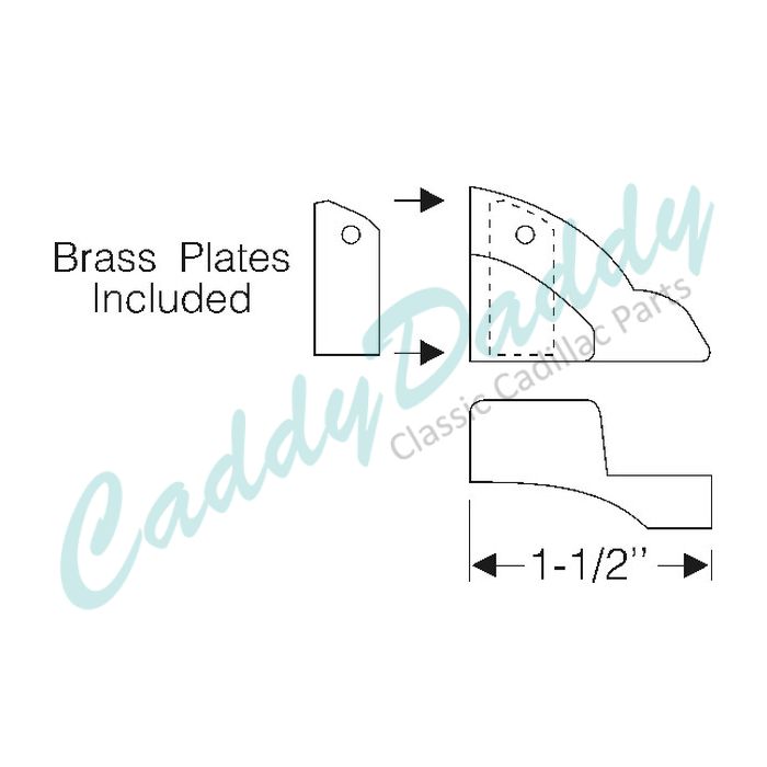 1948 1949 Cadillac Series 62 Convertible Front Bow Corner Fillers 1 Pair REPRODUCTION Free Shipping In The USA