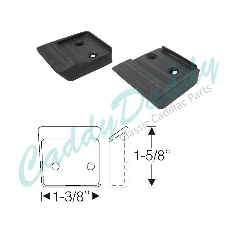 1948 1949 Cadillac Convertible Folding Top Side Roof Rail Rubber Bumpers 1 Pair REPRODUCTION Free Shipping In The USA 