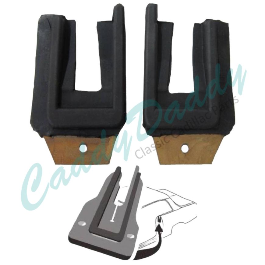 1961 Cadillac 2-Door Hardtop Coupe Models (See Details) Door Lock Pillar Filler Rubber Seals 1 Pair REPRODUCTION Free Shipping In The USA