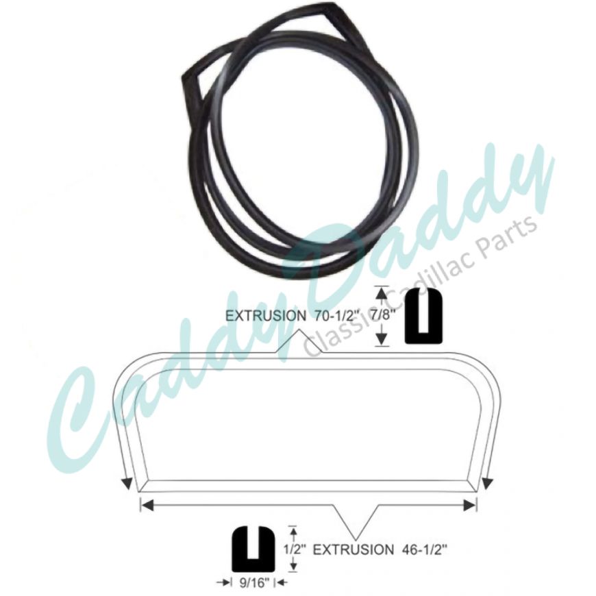 1936 1937 Cadillac (See Details) Windshield Rubber Weatherstrip REPRODUCTION Free Shipping In The USA