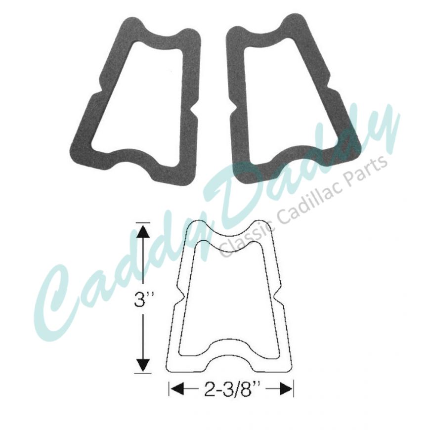 1954 1955 Cadillac License Plate Lens Rubber Gaskets 1 Pair REPRODUCTION Free Shipping In The USA