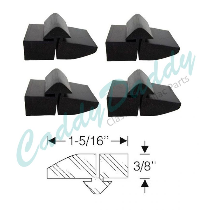 1964 Cadillac (EXCEPT Series 75 Limousine and Commercial Chassis) Hood to Fender Bumper Set (4 Pieces) REPRODUCTION
