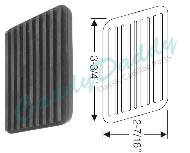 1954 1955 Cadillac Brake Pedal Pad REPRODUCTION Free Shipping In The USA