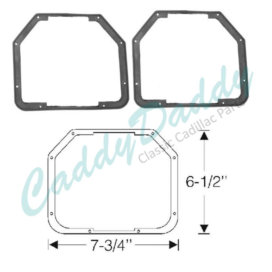 1946 1947 1948 1949 Cadillac (See Details) Fog Light Rubber Gaskets WITH Notches 1 Pair REPRODUCTION Free Shipping In The USA