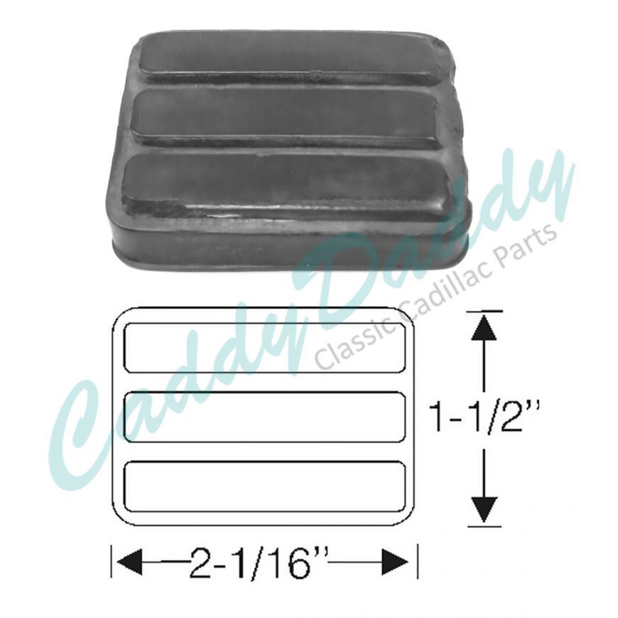 1957 1958 Cadillac Parking Brake Locking Rubber Pedal Pad REPRODUCTION Free Shipping In The USA 